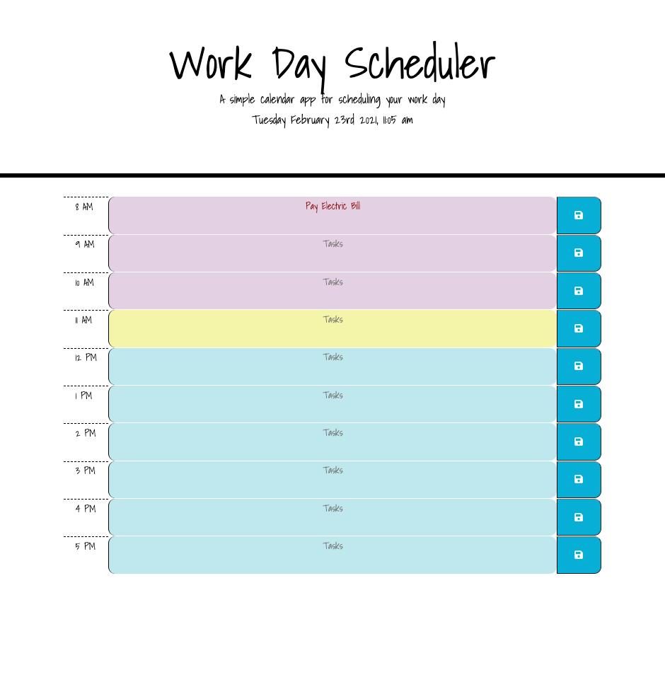 workday scheduler
